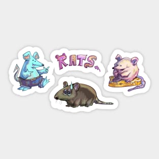 Exasperated Rat Party Pals Rodent Buddies Sticker